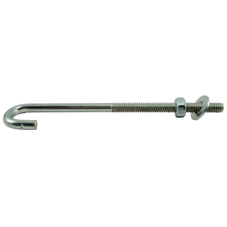 Midwest Fastener 1/4"-20 x 5" Zinc J Hold Down Bolt 5PK 34824